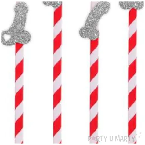 slomki imprezowe peniski mix srebrny brokat 19 5 cm 6 szt