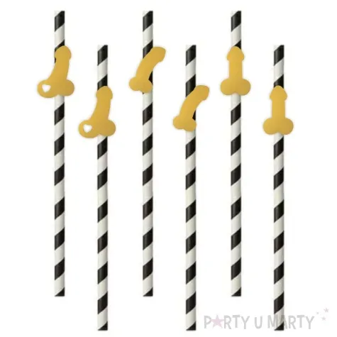 slomki imprezowe peniski mix zlote 19 5 cm 6 szt