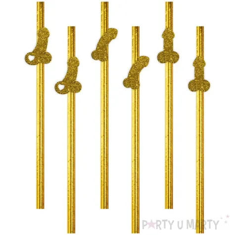 slomki imprezowe peniski mix zloty brokat 19 5 cm 6 szt