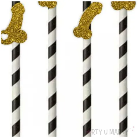 slomki imprezowe peniski mix zloty brokat 19 5 cm 6 szt