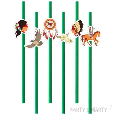 slomki indianska wioska zielone 19 5 cm 6 szt