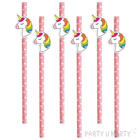 slomki jednorozec kids rozowe w kropki 19 5 cm 6 szt