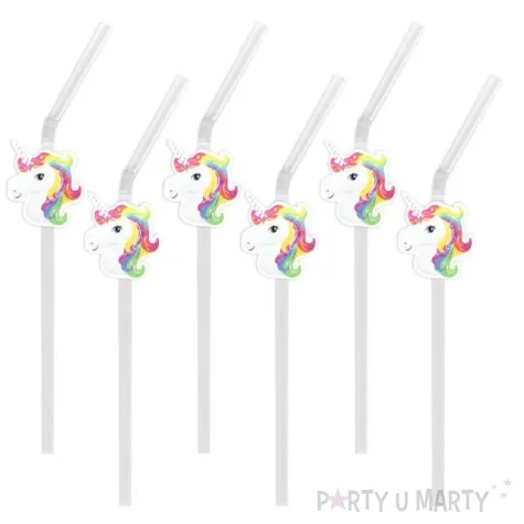 slomki jednorozec pastel 21 cm transparentne 6 szt