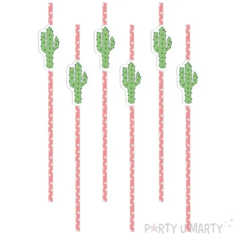 slomki kaktusy rozowe kropki 19 5 cm 6 szt