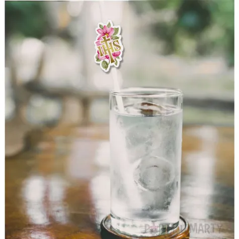 slomki komunia ihs rozowe serce biale 6 szt