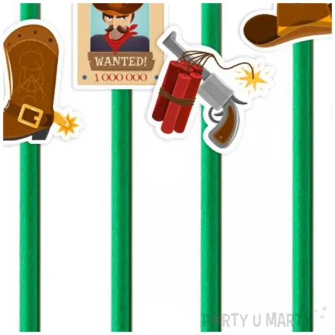 slomki kowbojskie party zielone 6 szt