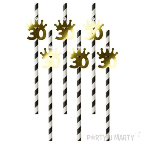 slomki liczba 30 korona z cyrkonia zlote 19 5cm 6 szt