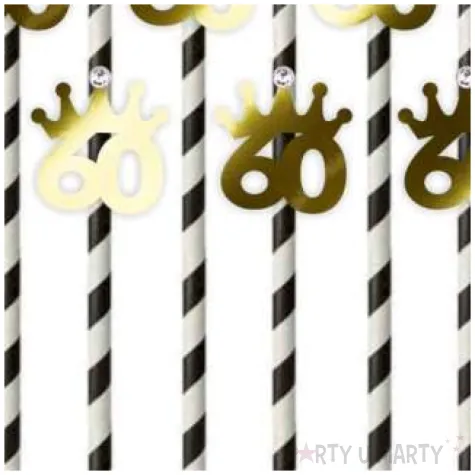 slomki liczba 60 korona z cyrkonia zlote 19 5cm 6 szt