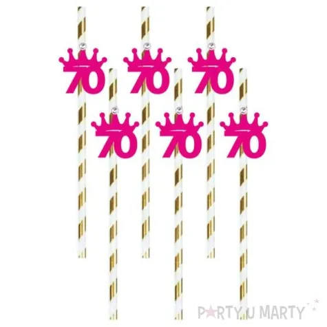 slomki liczba 70 korona z cyrkonia fuksja 19 5cm 6 szt