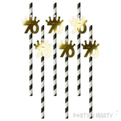 slomki liczba 70 korona z cyrkonia zlote 19 5cm 6 szt