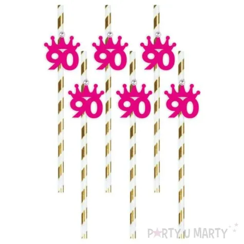 slomki liczba 90 korona z cyrkonia fuksja 19 5cm 6 szt