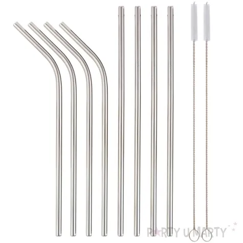 slomki metalowe zestaw proste i lamane srebrny godan 8 szt