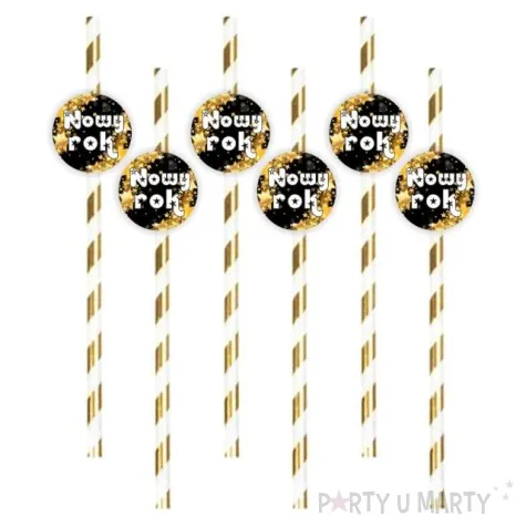 slomki nowy rok pod gwiazdami zlote 19 5 cm 6 szt