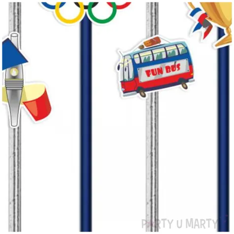 slomki olimpiada paryz 2024 srebrno granatowe 19 5 cm 6 szt