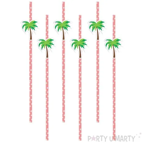 slomki palmy rozowe kropki 19 5 cm 6 szt