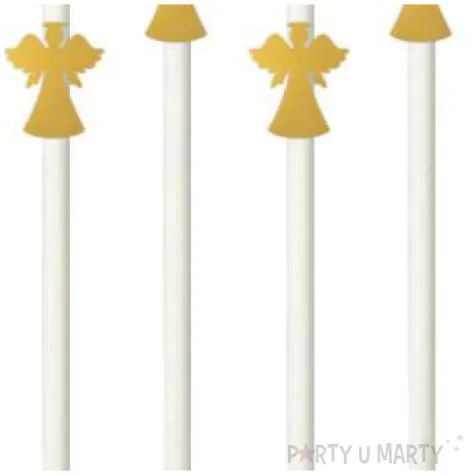 slomki papierowe aniolki zlote biale 20cm 6 szt
