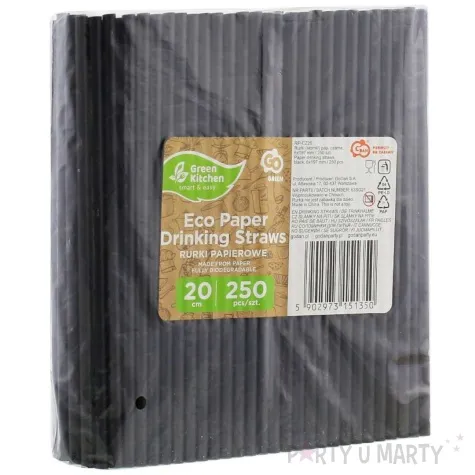 slomki papierowe bio czarny godan 19 7 cm 250 szt