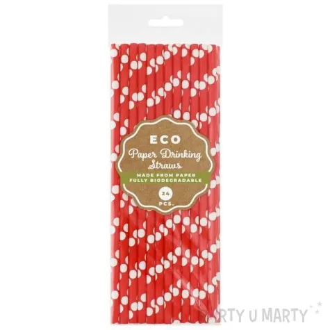 slomki papierowe bio grochy czerwony godan 19 7 cm 24 szt