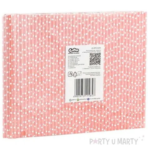 slomki papierowe bio grochy rozowy jasny godan 19 7 cm 250 szt