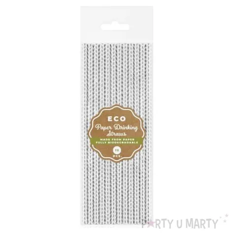 slomki papierowe bio szlaczki blyszczace srebrny godan 19 7 cm 12 szt