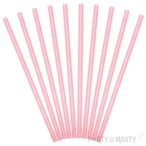 slomki papierowe classic rozowe jasne partydeco 19 5 cm 10 szt