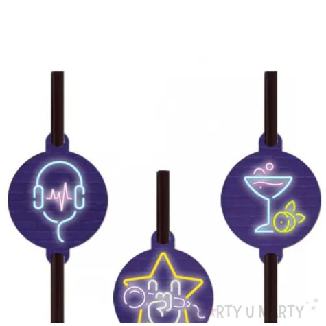 slomki papierowe disco neon congee 20 cm 6 szt