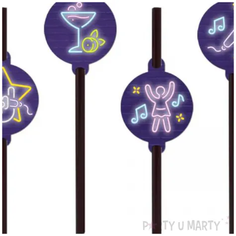 slomki papierowe disco neon congee 20 cm 6 szt