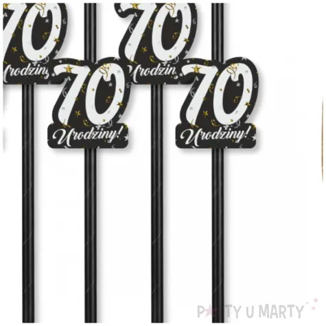 slomki papierowe do drinkow na 70 urodziny kolekcja glamour birthday 6 sztuk