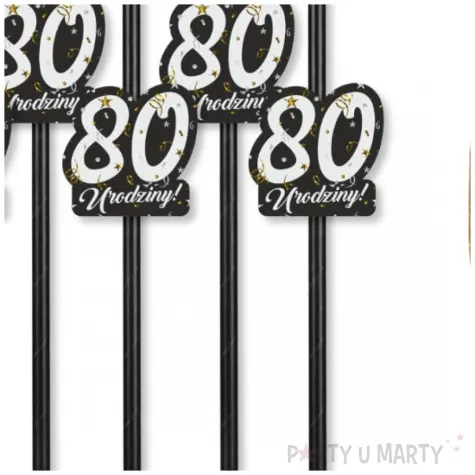 slomki papierowe do drinkow na 80 urodziny kolekcja glamour birthday 6 sztuk