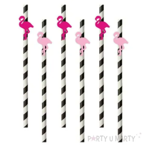 slomki papierowe flamingi fuksja rozowy jasny 19 5cm 6 szt