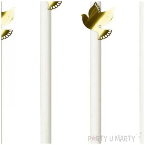 slomki papierowe golebica metalik biale 19 5 cm 6 szt