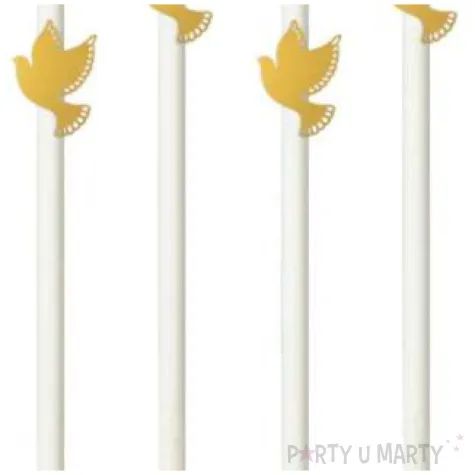 slomki papierowe golebica zlota biale 19 5 cm 6 szt