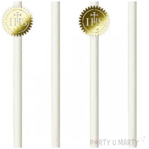 slomki papierowe hostia metalik biale 19 5cm 6 szt