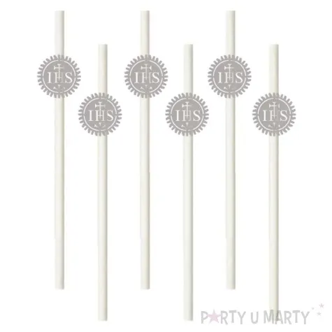 slomki papierowe hostia srebrna biale 19 5cm 6 szt