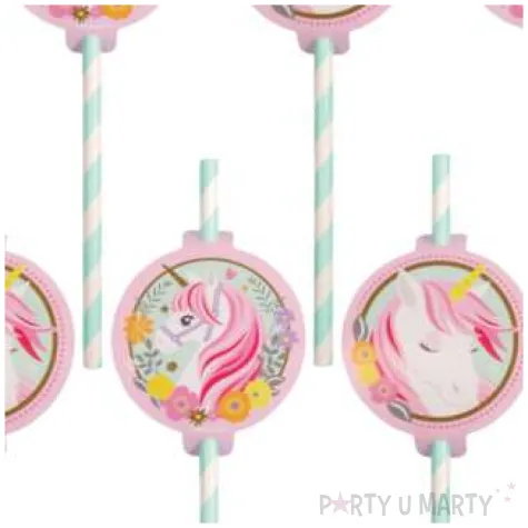 slomki papierowe magiczny jednorozec amscan 19 7 cm 8 szt