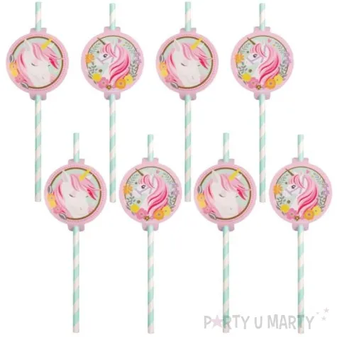 slomki papierowe magiczny jednorozec amscan 19 7 cm 8 szt