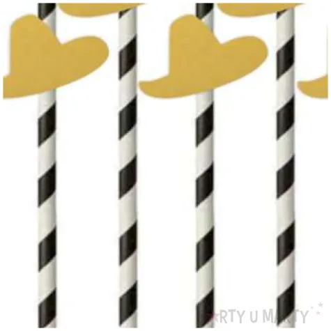 slomki papierowe meksykanskie sombrero bialo czarne 19 5cm 6 szt