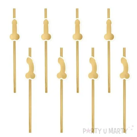 slomki papierowe peniski classic zlote partypal 19 7 cm 8 szt