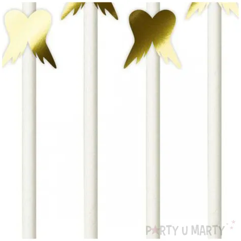 slomki papierowe skrzydla metalik biale 19 5 cm 6 szt