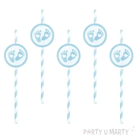slomki papierowe stopki paski blekitny partypal 6 szt