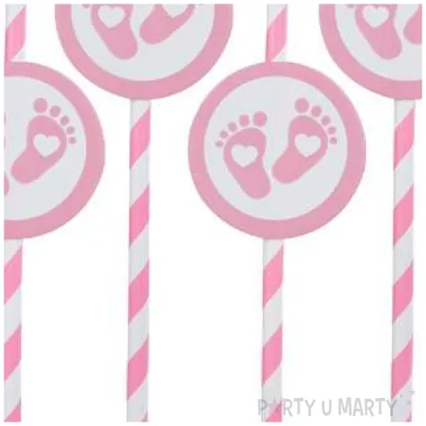 slomki papierowe stopki paski rozowy jasny partypal 6 szt