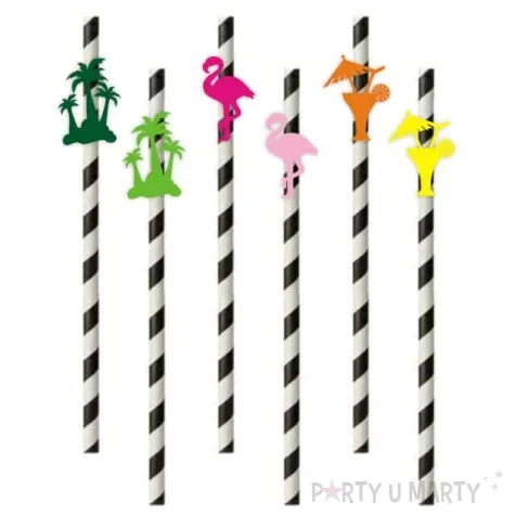 slomki papierowe tropical party mix 19 5cm 6 szt