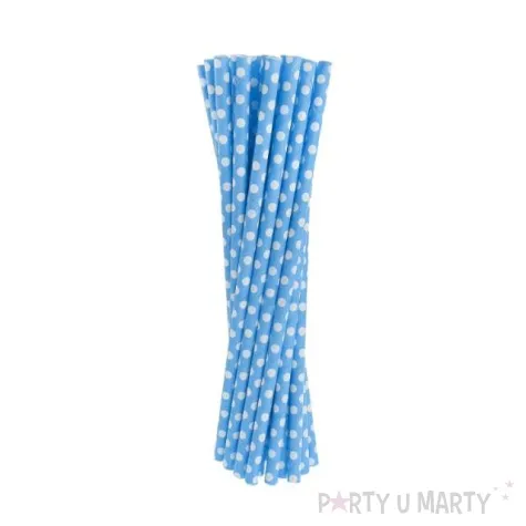 slomki papierowe w kropki blekitne biale 19 5 cm 24 szt
