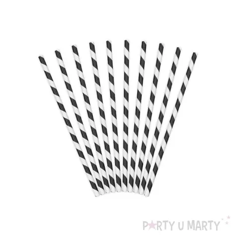 slomki papierowe w paski czarne 19 5 cm 10 szt
