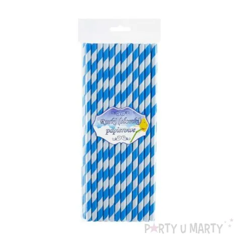 slomki papierowe w paski niebieskie 19 7 cm 24 szt