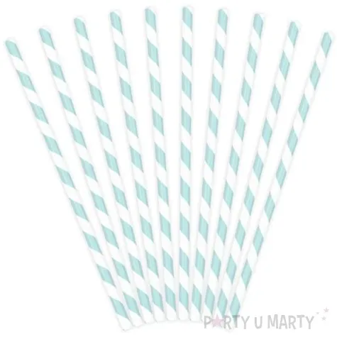 slomki papierowe w paski niebieskie jasne 19 5 cm 10 szt