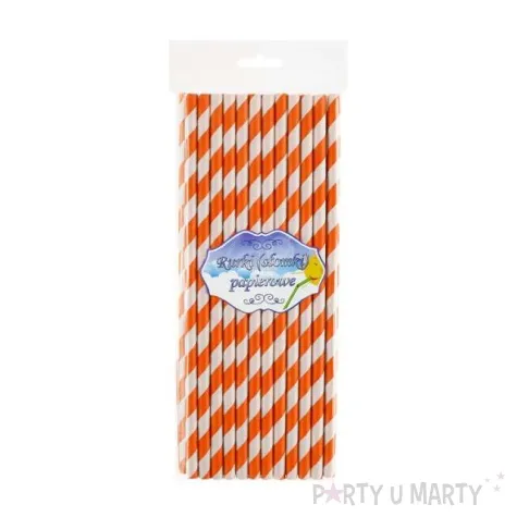 slomki papierowe w paski pomaranczowe 19 7 cm 24 szt