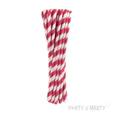 slomki papierowe w paski rozowe ciemne 19 7 cm 24 szt