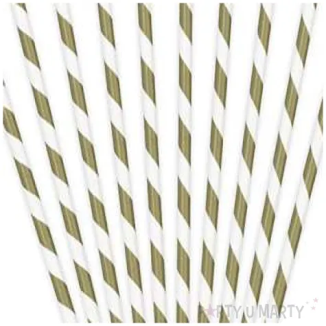 slomki papierowe w paski zlote 19 5 cm 10 szt