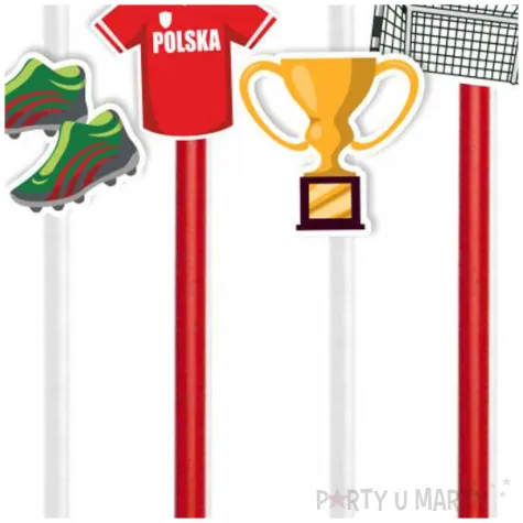 slomki pilka nozna polska bialo czerwone 19 5 cm 6 szt